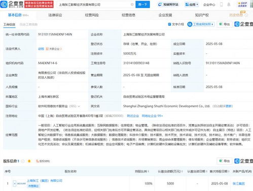 張江集團布局未來 成立數智經濟發展公司，深耕數據處理服務新藍海